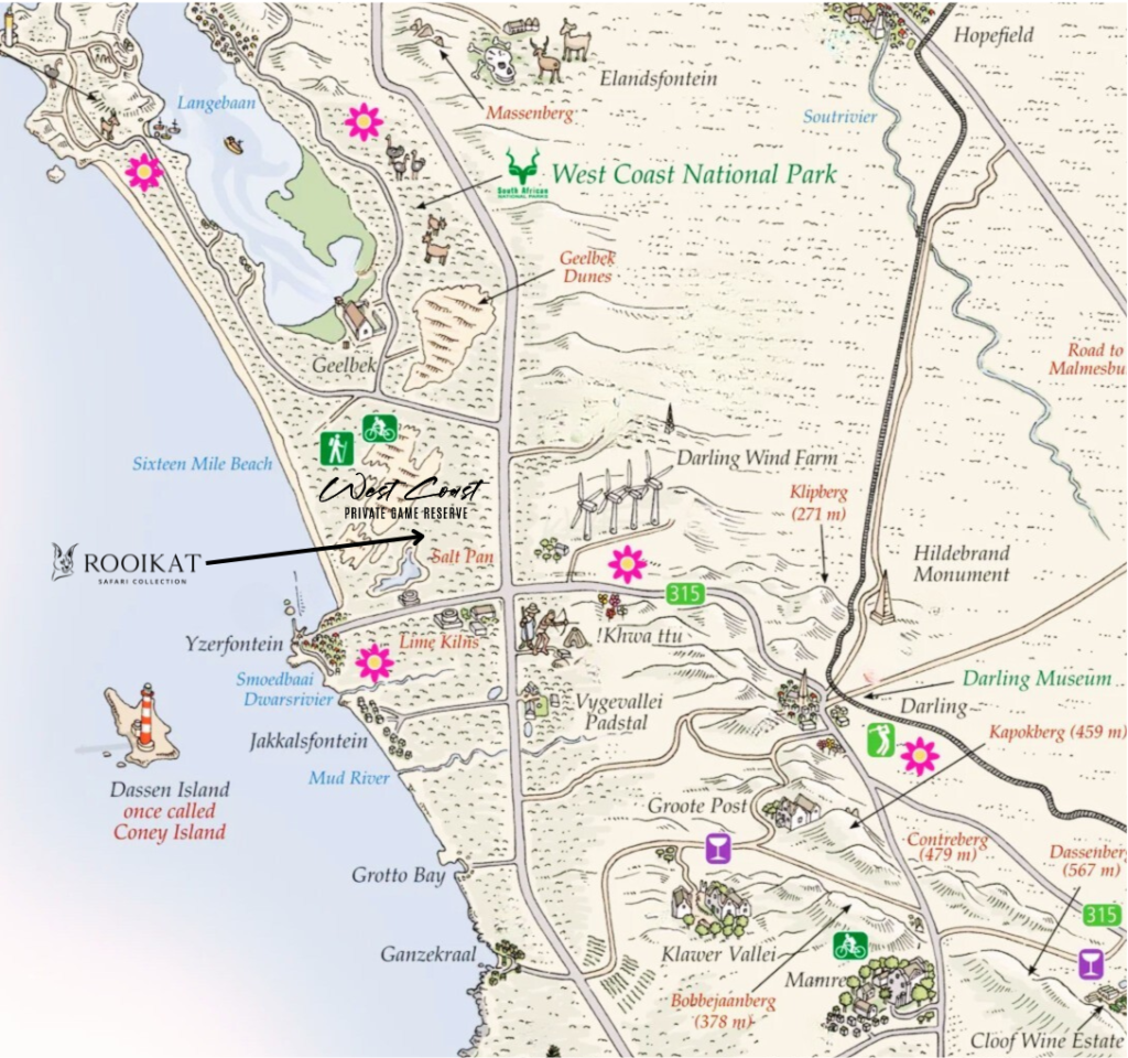 West Coast Private Game Reserve Map