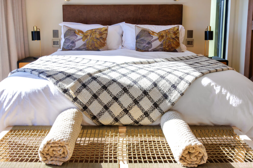Bedroom in the self Catering Houses at the Rooikat Safari Collection on the West Coast private game reserve, near yzerfontein, the closest safari destination to Cape Town