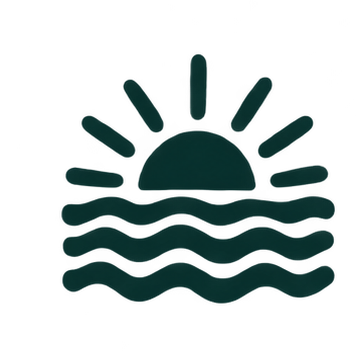 Rooikat sunrise over waves emblem from Rooikat safari site.